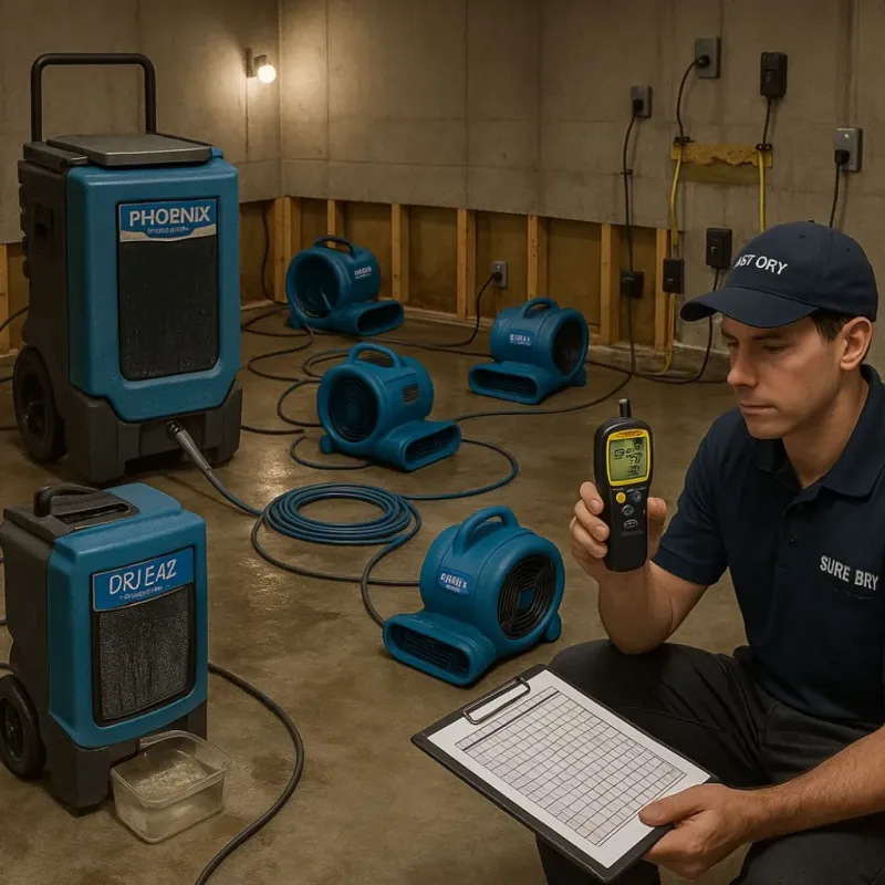 Structural Drying and Dehumidification process in Burr Ridge, IL